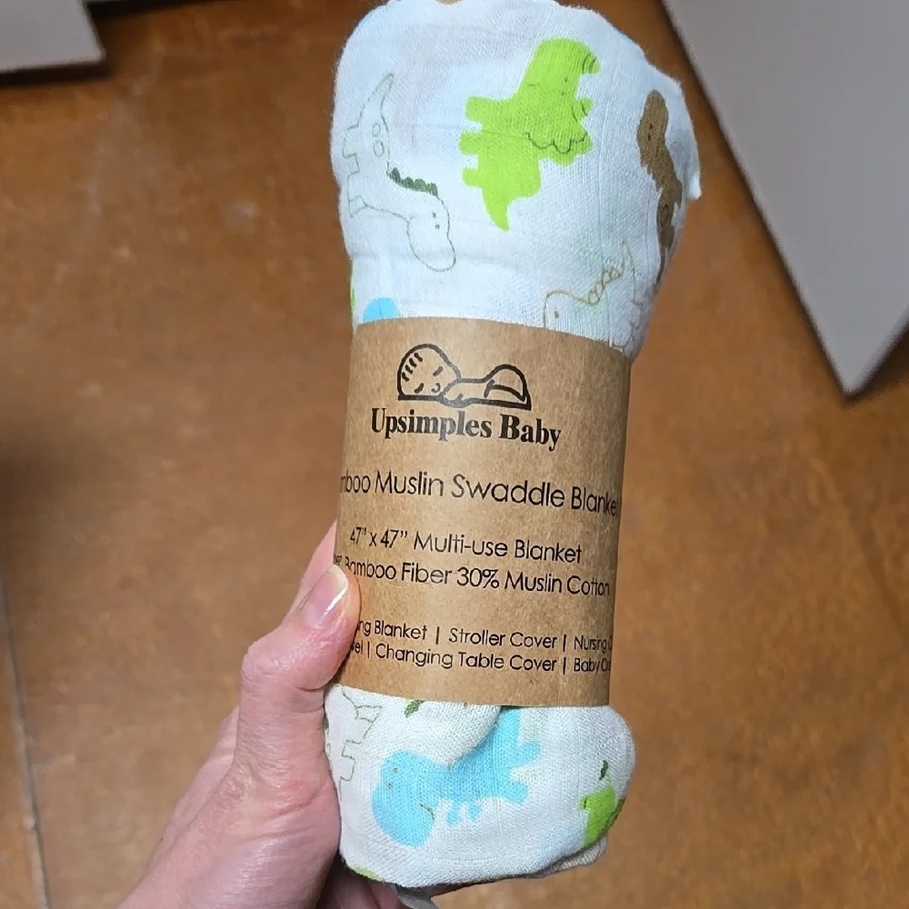 Dinosaur Print Swaddle Blanket